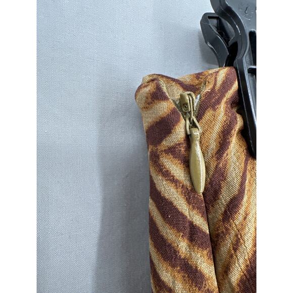 90s Vintage Skirt Womens Medium Brown Tribal Fringe Beaded Party Y2K Knee Length - Picture 7 of 9